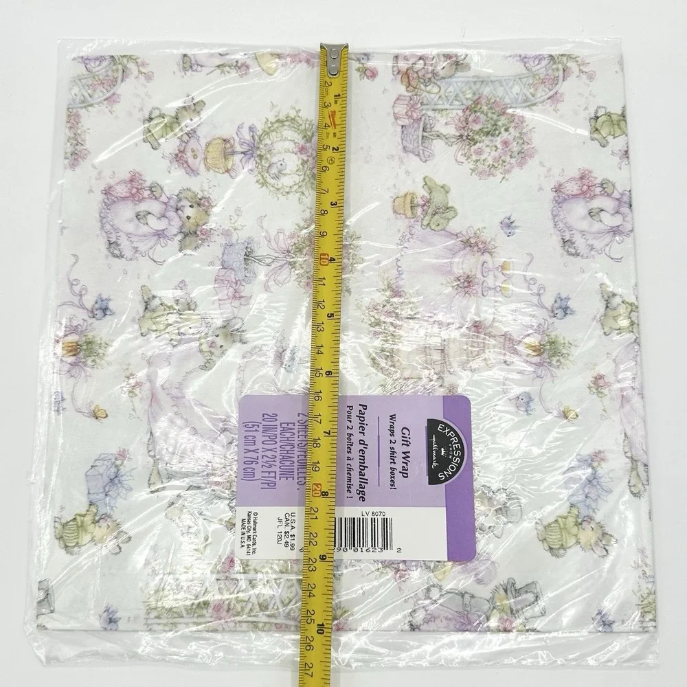 8 Packs Sealed NEW Hallmark Wrapping Paper Vintage Bunnies Wedding Party Rare